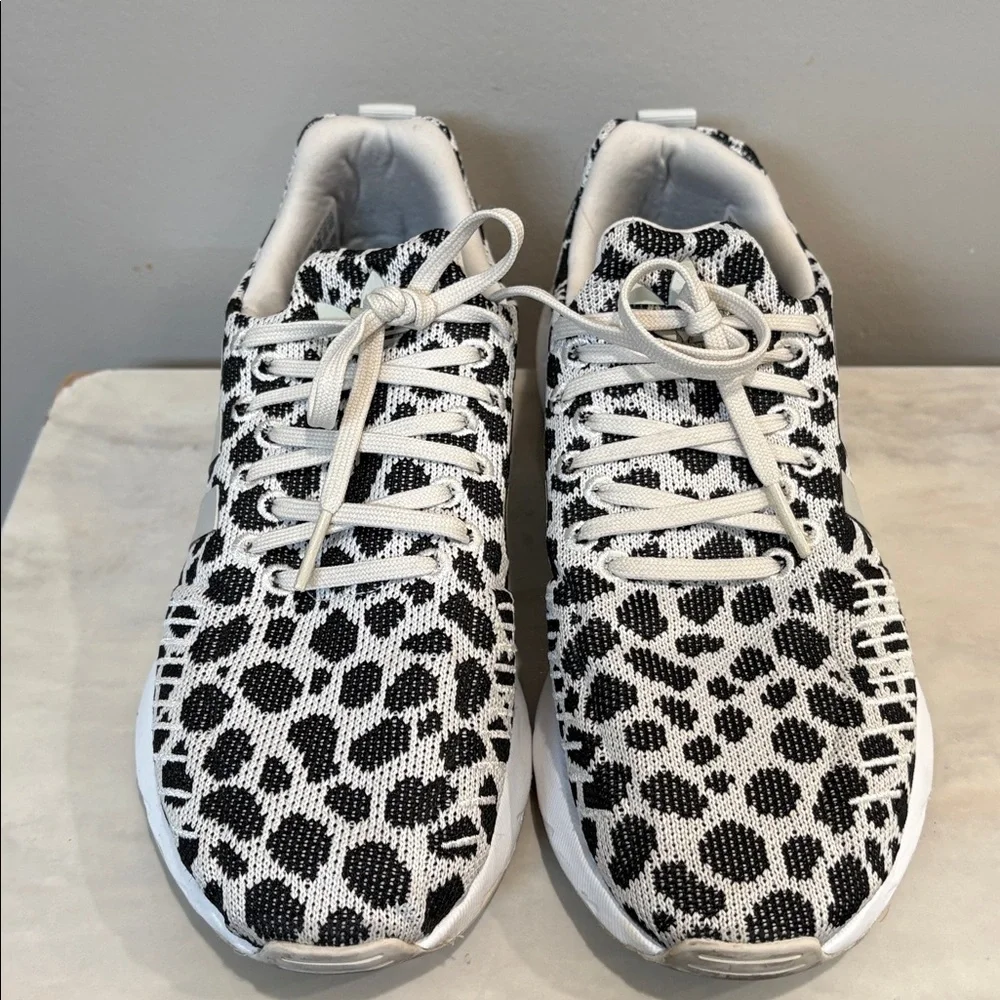 Adidas Women’s Leopard Knit Sneakers - Black & White Size 7.5